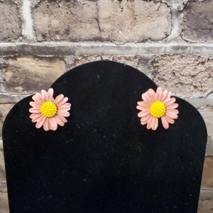 Pink Daisy Earrings  ( Any 5 Items For $20 )